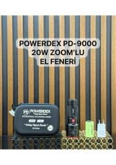 Powerdex Pd-9000 20W Zoomlu Profesyonel El Feneri