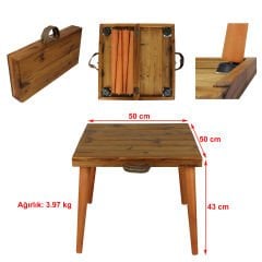 King Wood Katlanır Ahşap Masa