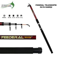 Federal Fiber Olta Kamışı 80-160 Gr KIRMIZI 270 cm