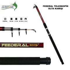 Federal Fiber Olta Kamışı 80-160 Gr KIRMIZI 350 cm