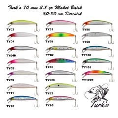 Turko 70 mm 3.8 gr Kurşun Arkası Maket Balık